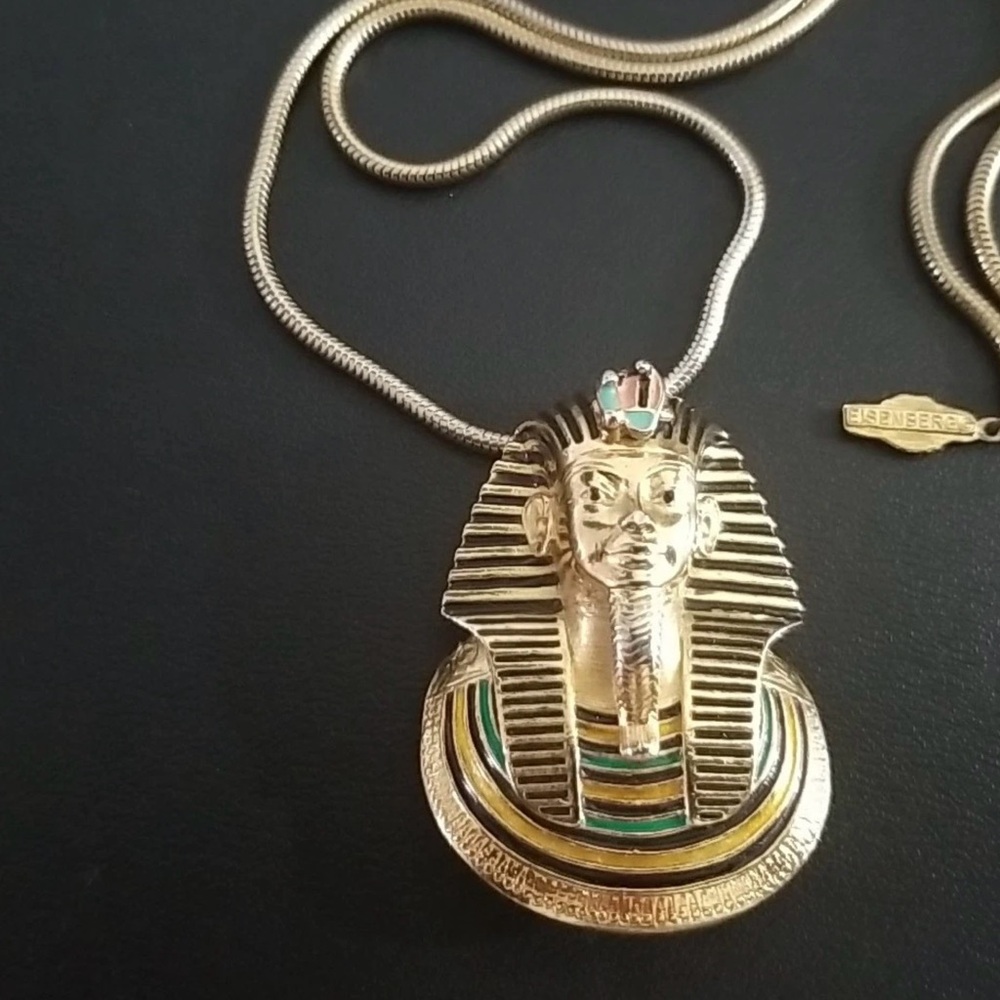 24” Eisenberg RARE 18K KING TUT Electroplated VTG historical EUC Collectible